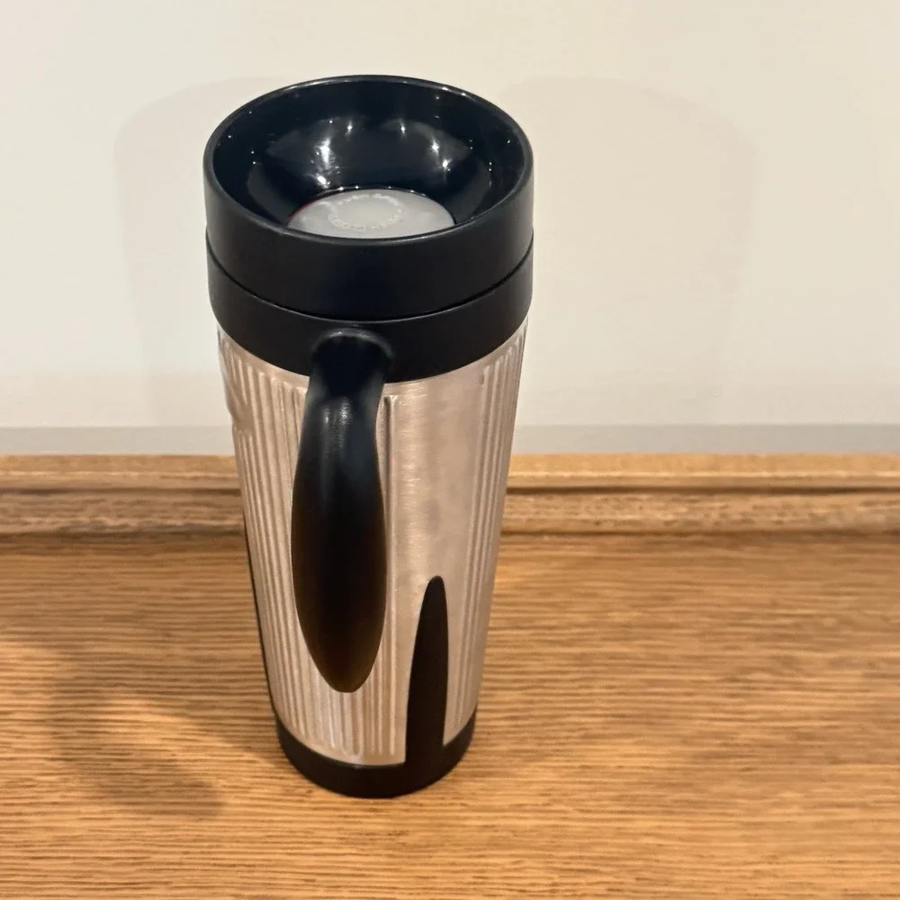 Starbucks Barista Stainless Steel Tumbler 16oz Twist Lid Vintage 2002 Coffee Mug